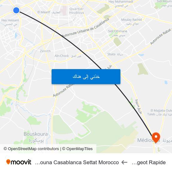 Peugeot Rapide to Mediouna Casablanca Settat Morocco map