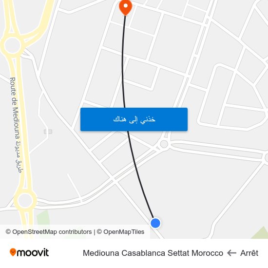 Arrêt to Mediouna Casablanca Settat Morocco map