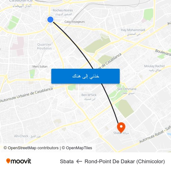 Rond-Point De Dakar (Chimicolor) to Sbata map