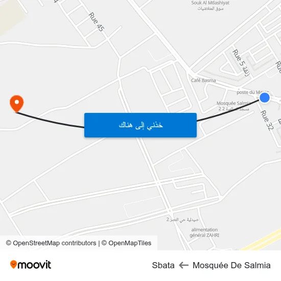 Mosquée De Salmia to Sbata map