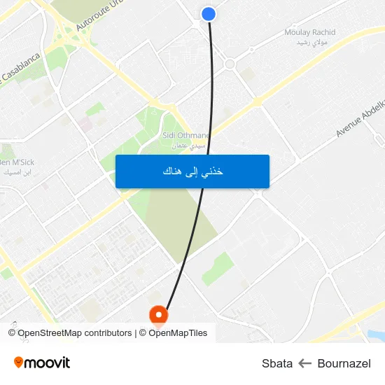 Bournazel to Sbata map