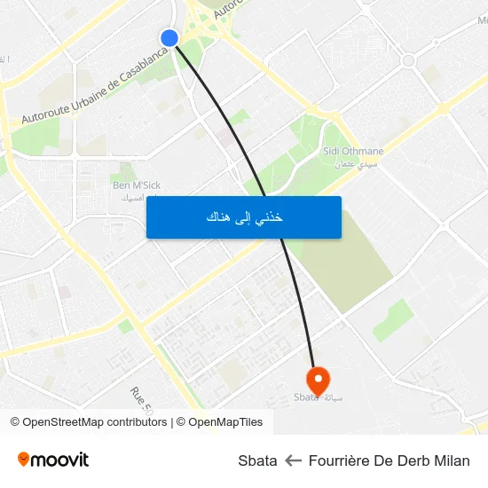 Fourrière De Derb Milan to Sbata map