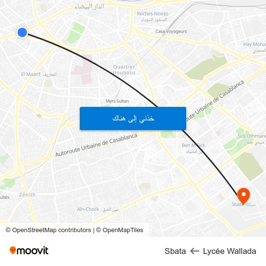 Lycée Wallada to Sbata map