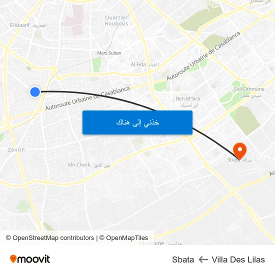 Villa Des Lilas to Sbata map