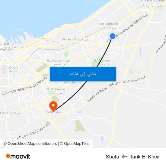 Tarik El Kheir to Sbata map
