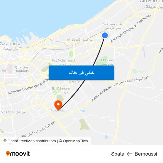 Bernoussi to Sbata map