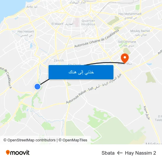 Hay Nassim 2 to Sbata map