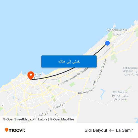 La Samir to Sidi Belyout map