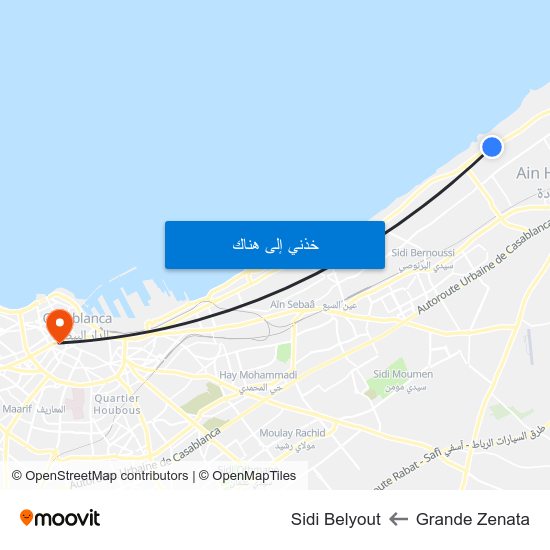 Grande Zenata to Sidi Belyout map