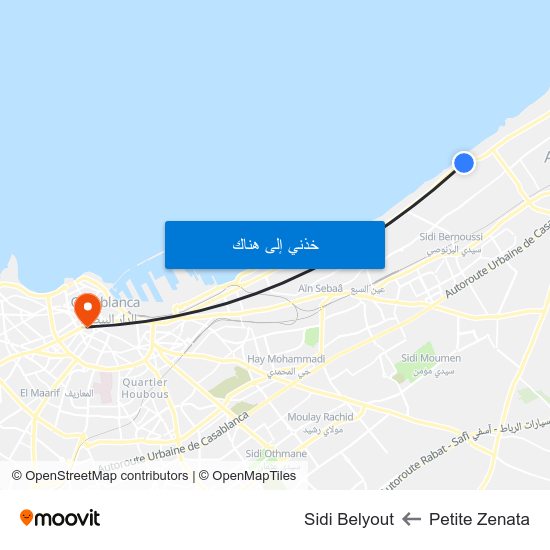 Petite Zenata to Sidi Belyout map