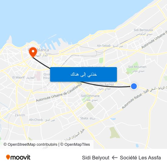 Société Les Assfa to Sidi Belyout map