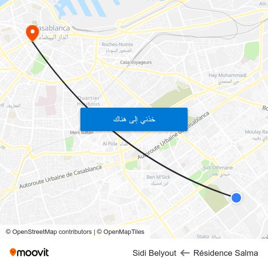 Résidence Salma to Sidi Belyout map