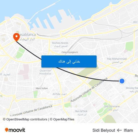 Ifiam to Sidi Belyout map