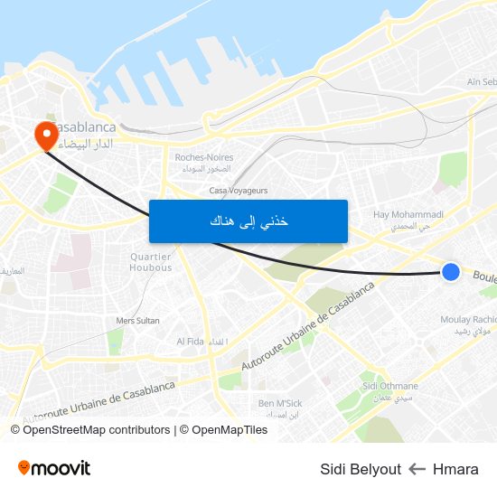 Hmara to Sidi Belyout map