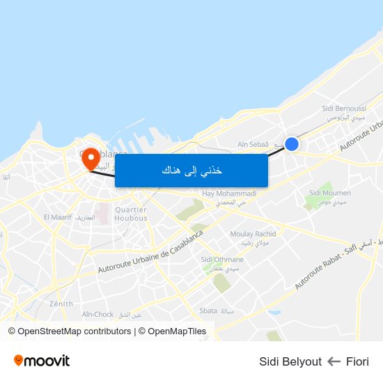 Fiori to Sidi Belyout map