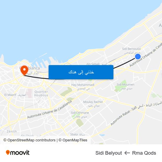 Rma Qods to Sidi Belyout map