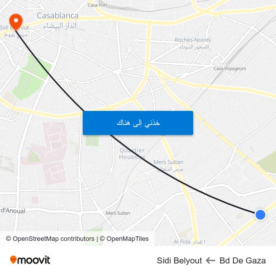 Bd De Gaza to Sidi Belyout map