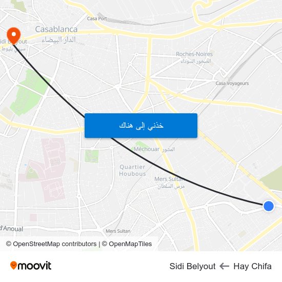 Hay Chifa to Sidi Belyout map
