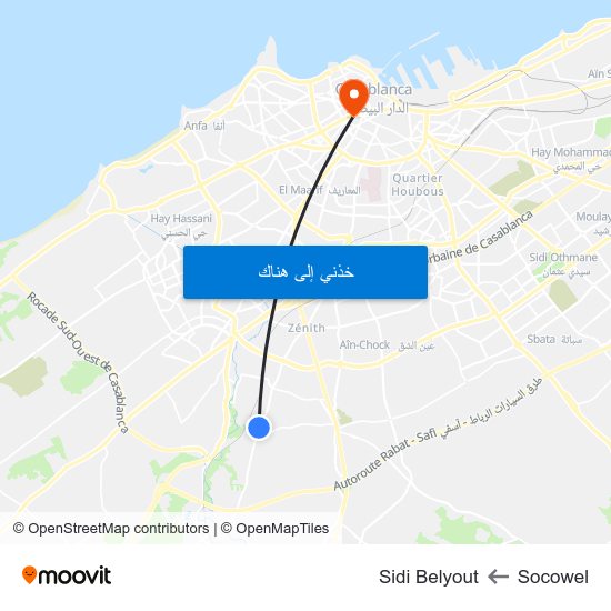 Socowel to Sidi Belyout map