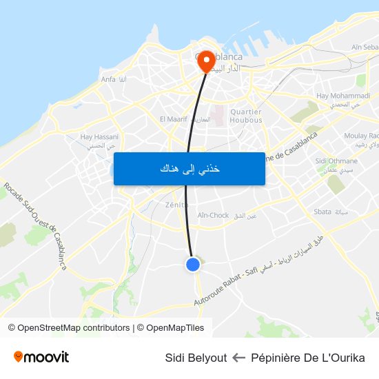 Pépinière De L'Ourika to Sidi Belyout map