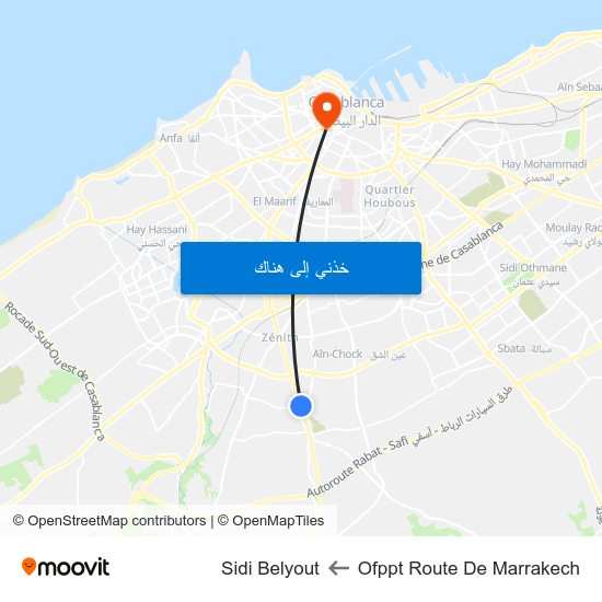 Ofppt Route De Marrakech to Sidi Belyout map
