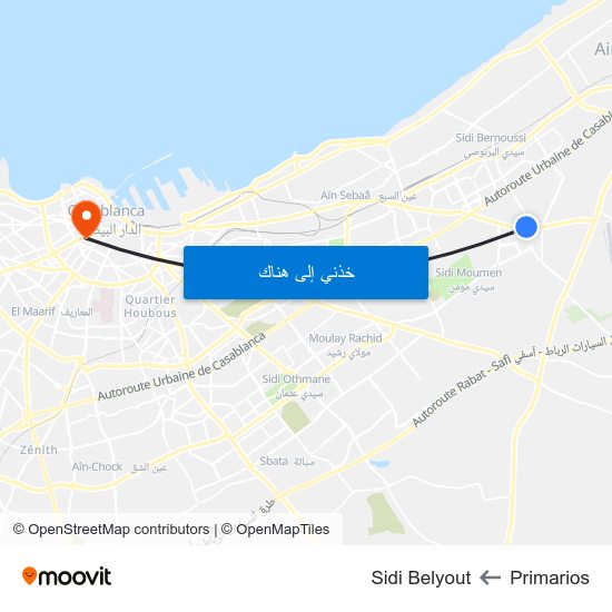 Primarios to Sidi Belyout map