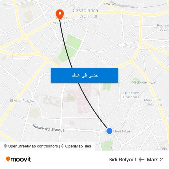 2 Mars to Sidi Belyout map