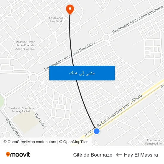 Hay El Massira to Cité de Bournazel map