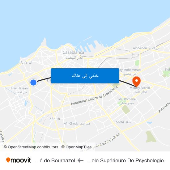 Ecole Supérieure De Psychologie to Cité de Bournazel map