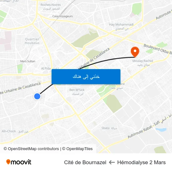 Hémodialyse 2 Mars to Cité de Bournazel map