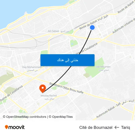 Tariq to Cité de Bournazel map