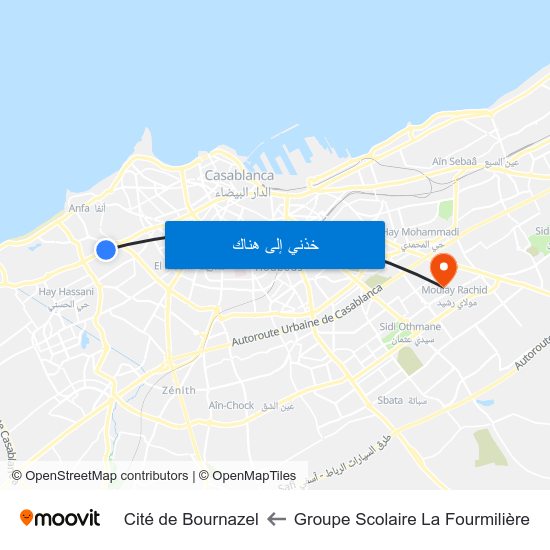 Groupe Scolaire La Fourmilière to Cité de Bournazel map