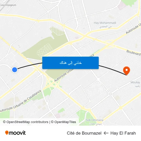 Hay El Farah to Cité de Bournazel map