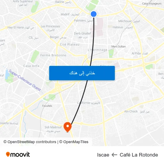 Café La Rotonde to Iscae map