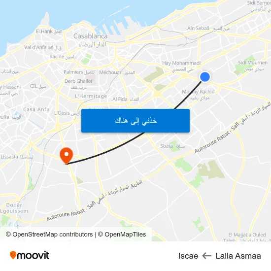 Lalla Asmaa to Iscae map