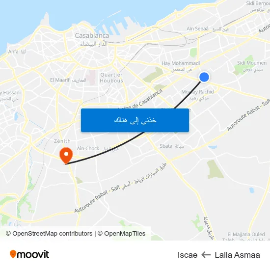 Lalla Asmaa to Iscae map