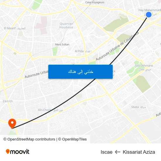Kissariat Aziza to Iscae map