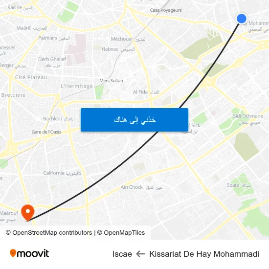 Kissariat De Hay Mohammadi to Iscae map