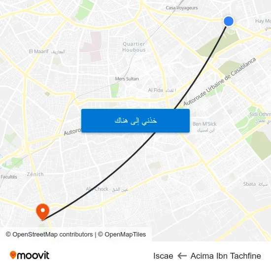 Acima Ibn Tachfine to Iscae map