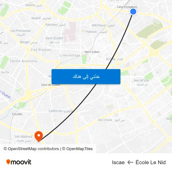 École Le Nid to Iscae map