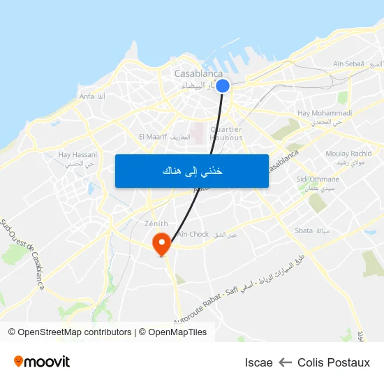 Colis Postaux to Iscae map