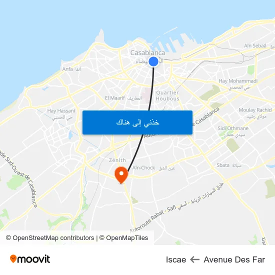 Avenue Des Far to Iscae map