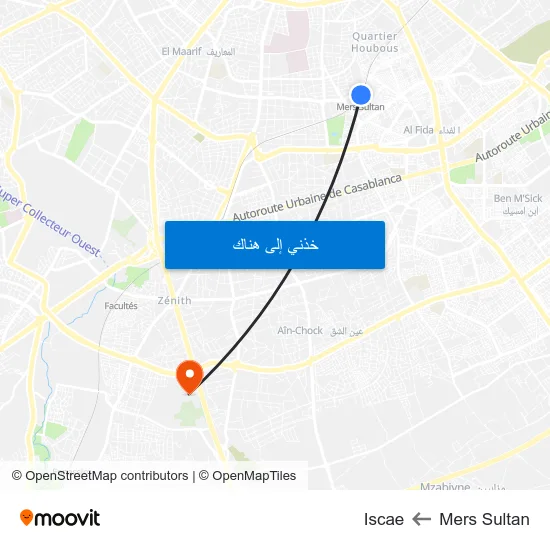 Mers Sultan to Iscae map