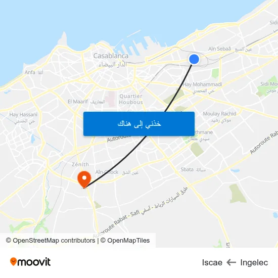 Ingelec to Iscae map