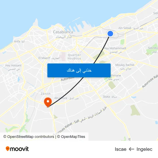 Ingelec to Iscae map