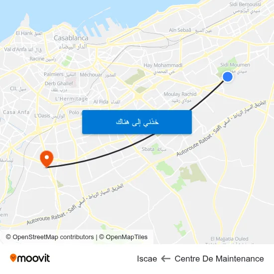 Centre De Maintenance to Iscae map