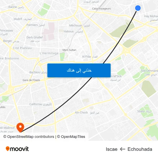 Echouhada to Iscae map