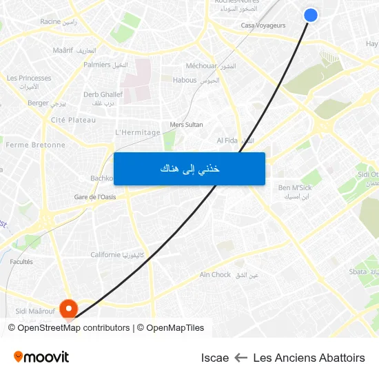 Les Anciens Abattoirs to Iscae map