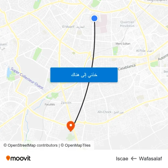 Wafasalaf to Iscae map