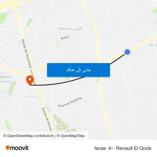 Renault El Qods to Iscae map